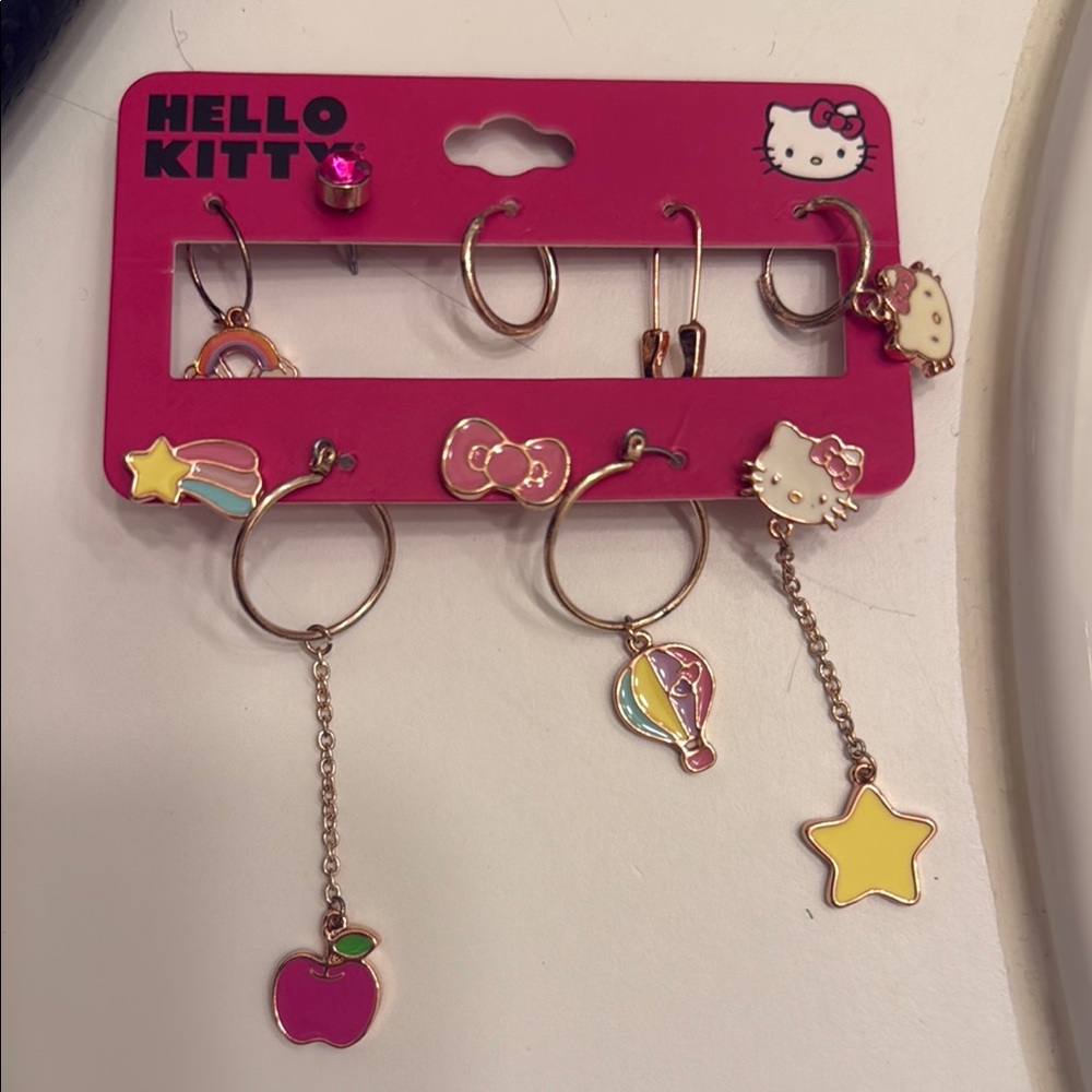 Hello Kitty Pink and Rose Gold Jewelry Set with Charms